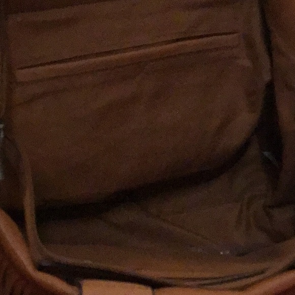 Fringed Tan Leather Bag - Picture 3 of 3